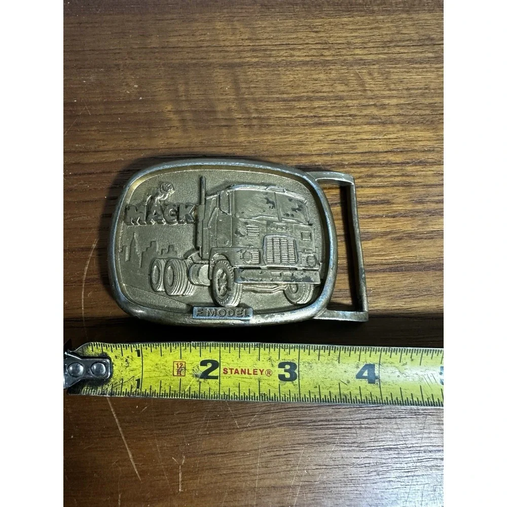 Vintage Mack F Model Semi Truck Bristol Pewter Belt Buckle
